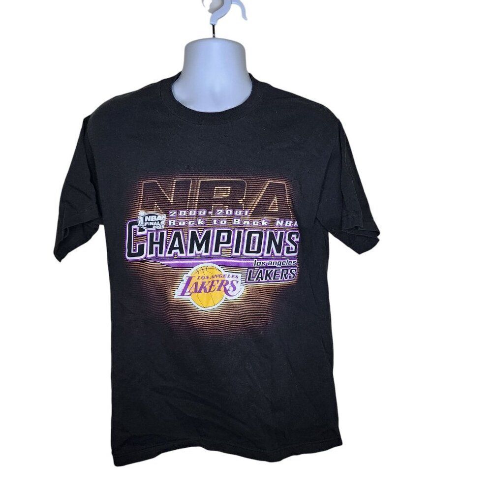 Vintage 2000 LA Lakers Championship NBA Sports Tshirt Mens Size M Black